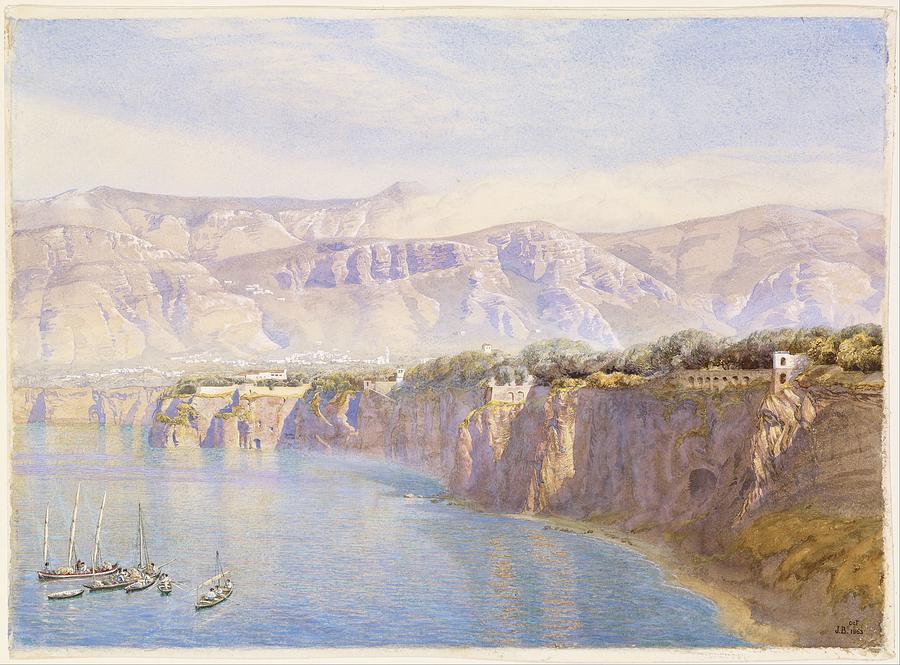 Near Sorrento by John Brett, 1863 Painting by Celestial Images