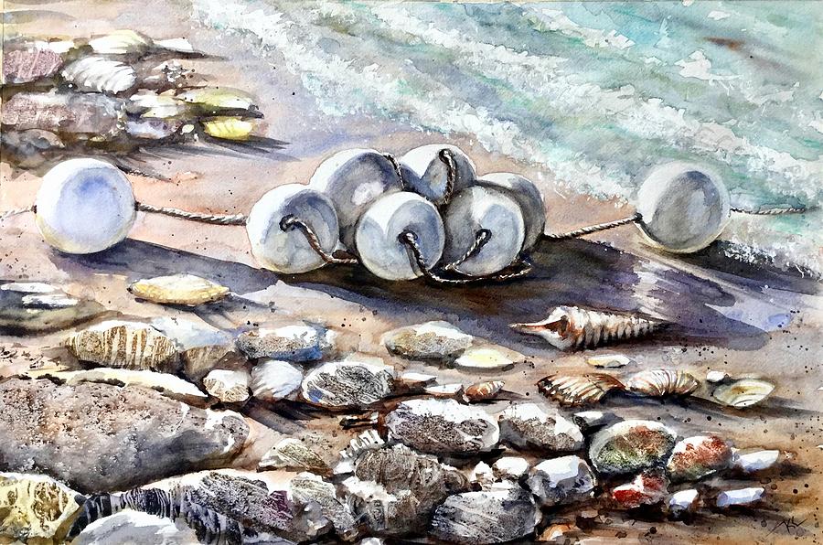 Near the beach Painting by Katerina Kovatcheva