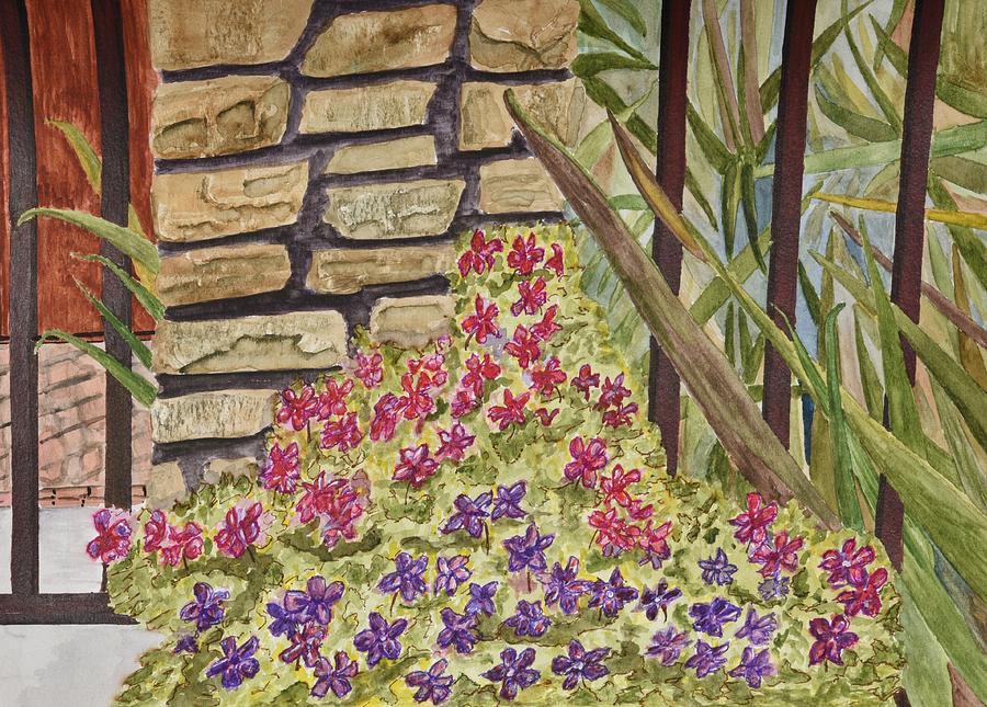 Near the Front Gate Watercolor Painting by Linda Brody