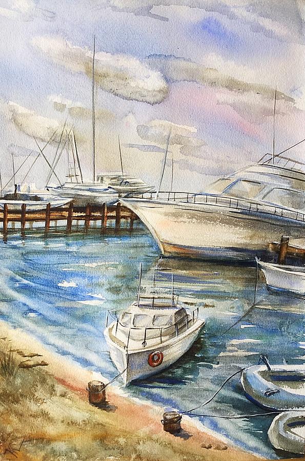 Near the harbour 2 Painting by Katerina Kovatcheva