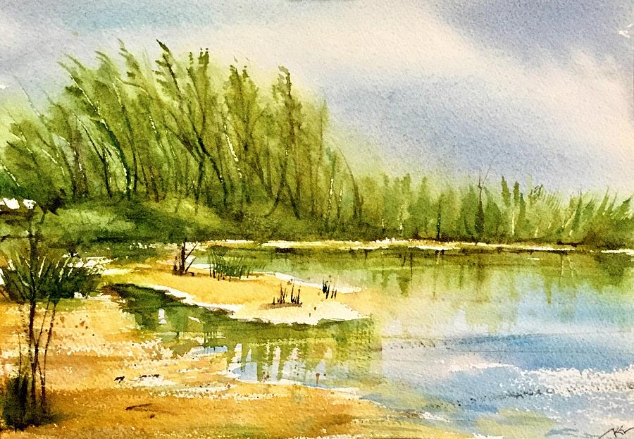 Near The Lake 4 Painting by Katerina Kovatcheva