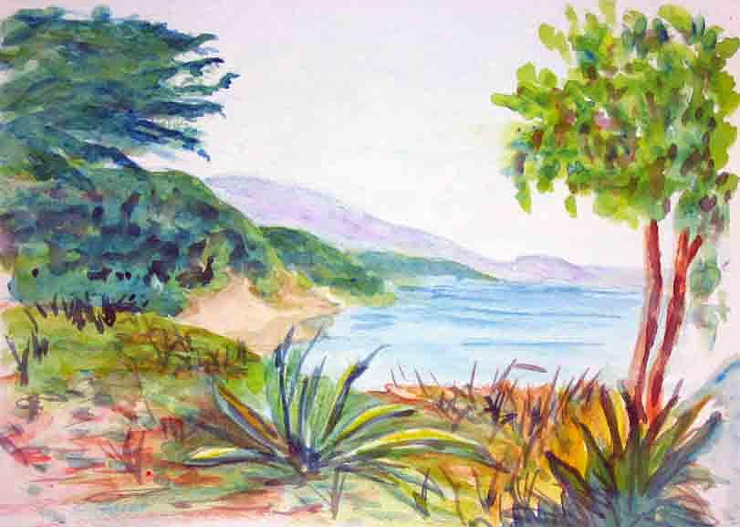 Near The Ocean Painting by Gladiola Sotomayor