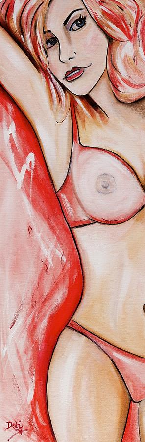 Nearly Naked Blush Painting by Debi Starr