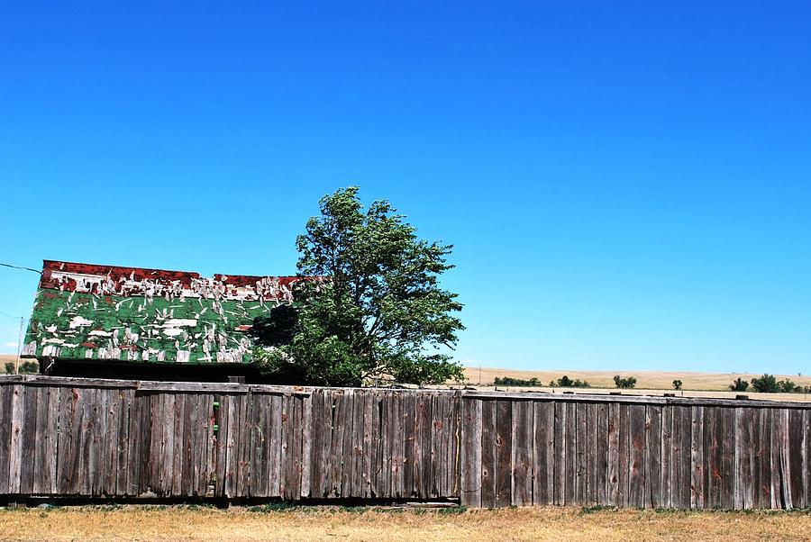 Tree Photograph - Nebraska Barn and Fence Rural View by Matt Quest