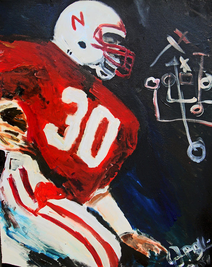 Vincent Van Gogh Painting - Nebraska Football Mike Rozier  by Jon Baldwin  Art