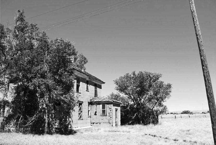 Nature Photograph - Nebraska House - Ghost Town - Black and White by Matt Quest