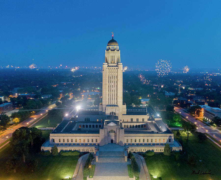 Independence Day Photograph - Nebraska State Capitol - July 4th by Mark Dahmke