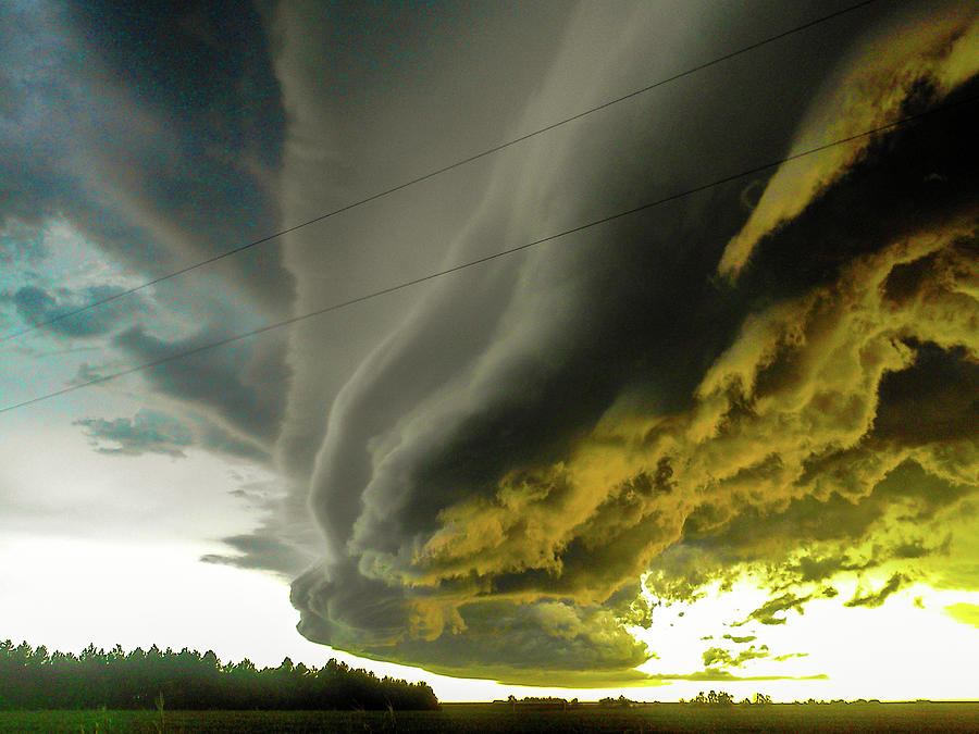 Nebraska Supercell, Arcus, Shelf Cloud, Remastered 016 Photograph by NebraskaSC