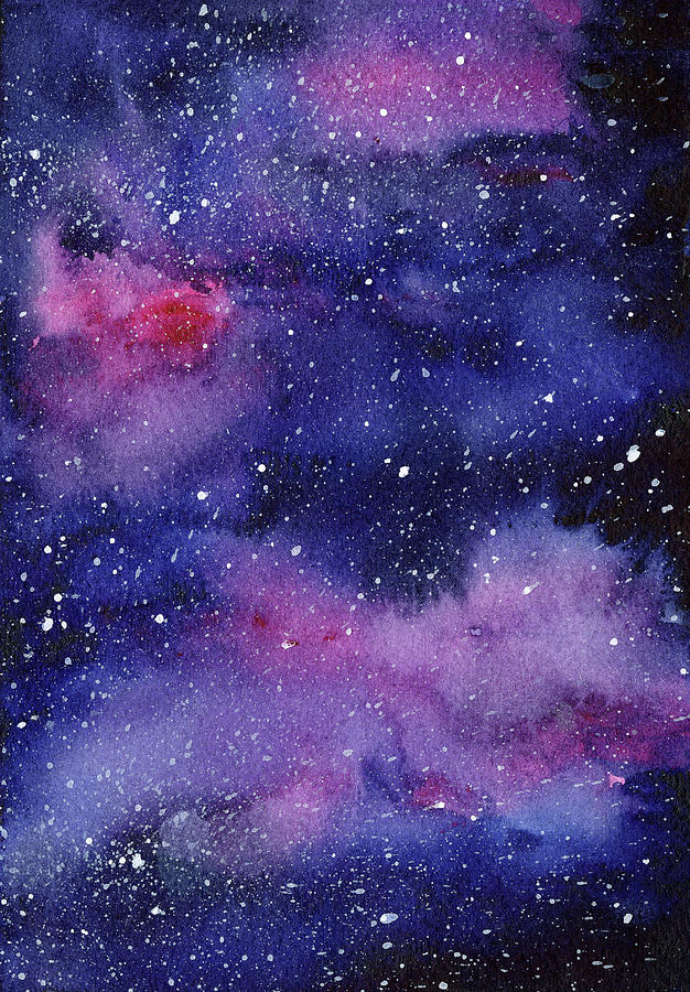 Galaxy 5x7 watercolor painting