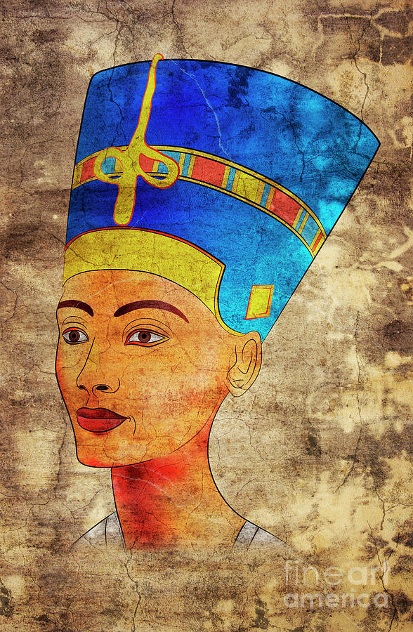 Queen Digital Art - Nefertiti by Michal Boubin