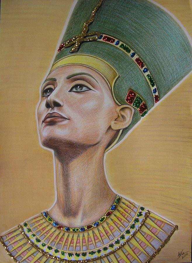 Nefertiti Drawing By Victoriya Kot 