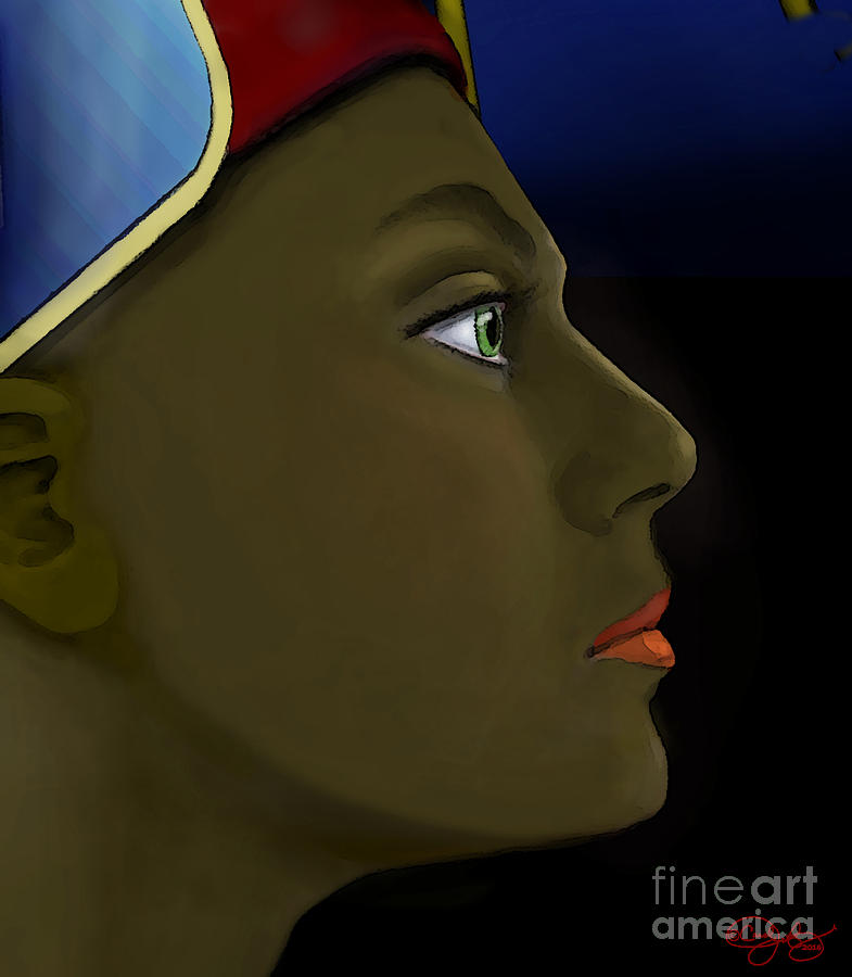 Nefertiti Vision Digital Art by Carol Jacobs