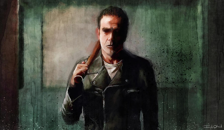 Book Painting - Negan - The Walking Dead by Joseph Oland