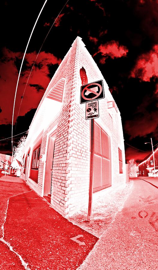 Negative building in red Photograph by Karl Rose