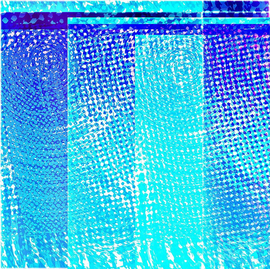Negative Icy Blue Swirly Pop Digital Art