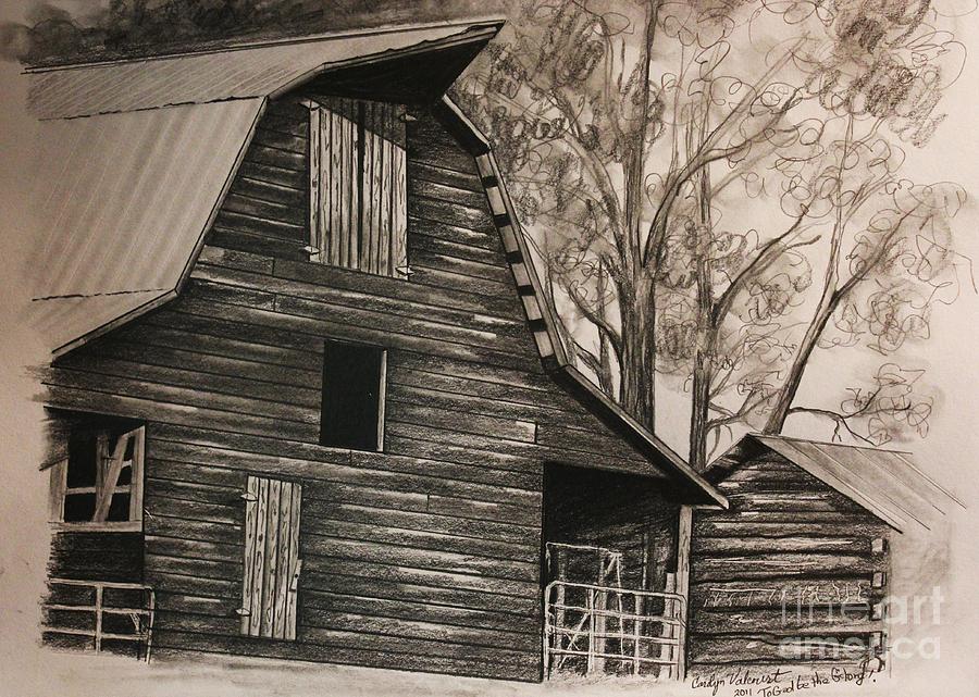 Neighborhood barn Drawing by Carolyn Valcourt | Fine Art America