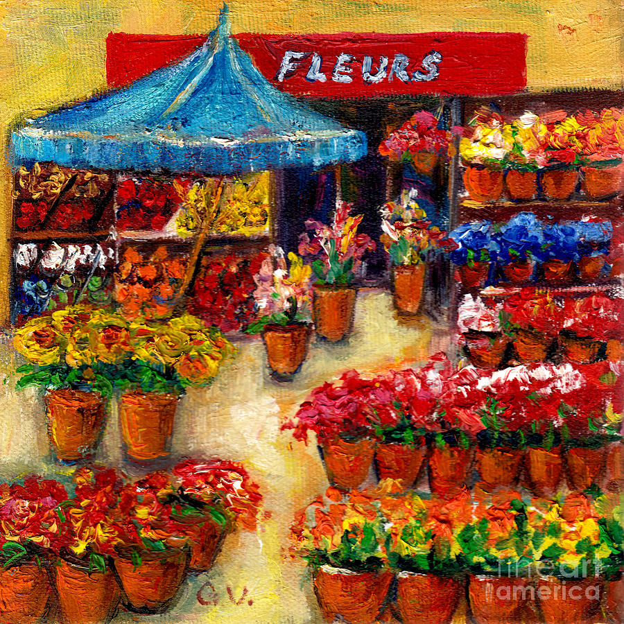 Neighborhood Flower Shop Montreal City Scene Painting Original Art For ...