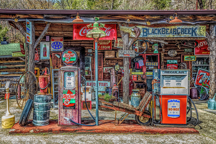Neighborhood Grocery and Gas in HDR Detail Photograph by Debra and Dave Vanderlaan