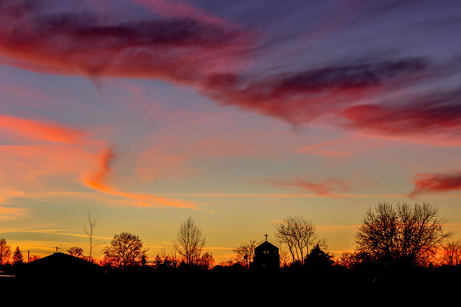 Neighborhood Sunset Silhouette Photograph by Brad Stinson