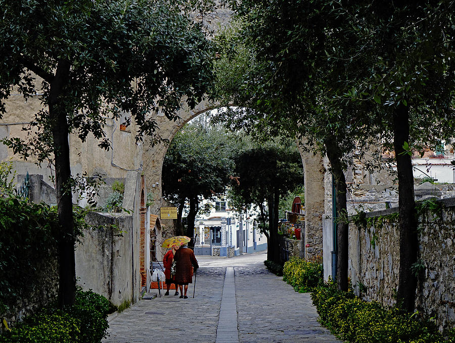 Neighbors Walking And Talking In Ravello Italy Photograph by Rick Rosenshein