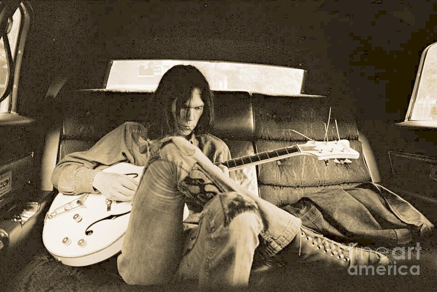 Neil Young Photograph - Neil in the Car by Pd