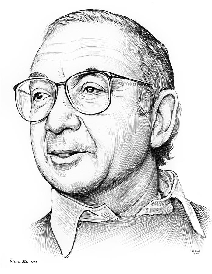 Neil Simon Drawing by Greg Joens