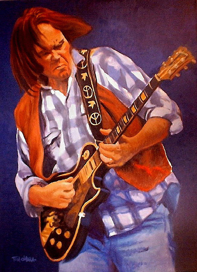 Neil Young Painting - Neil by Tom OHara