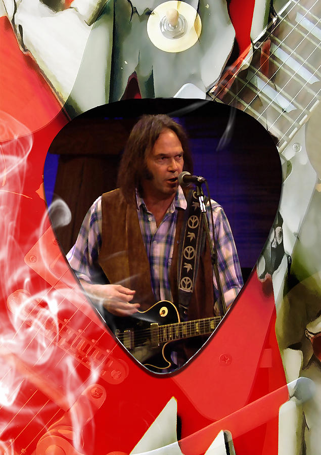 Neil Young Art Mixed Media by Marvin Blaine