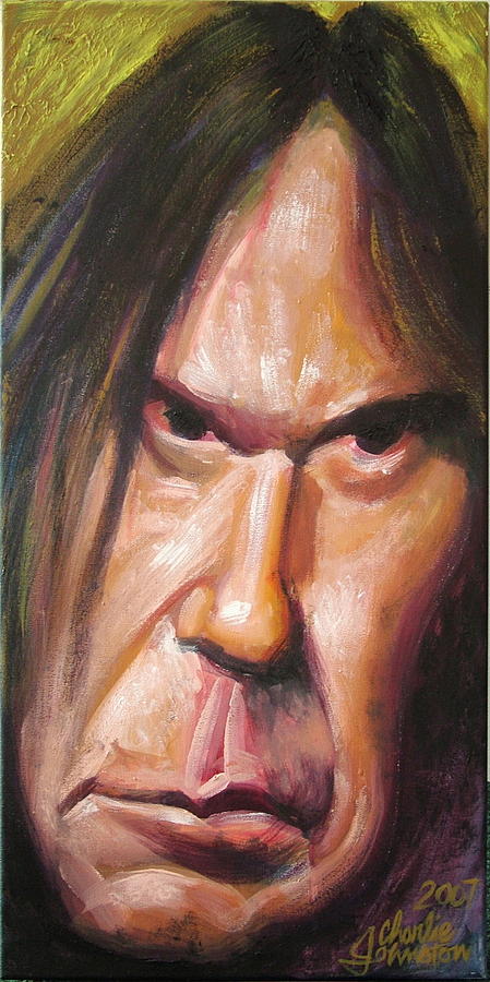 Portrait Painting - Neil Young by Charles Johnston