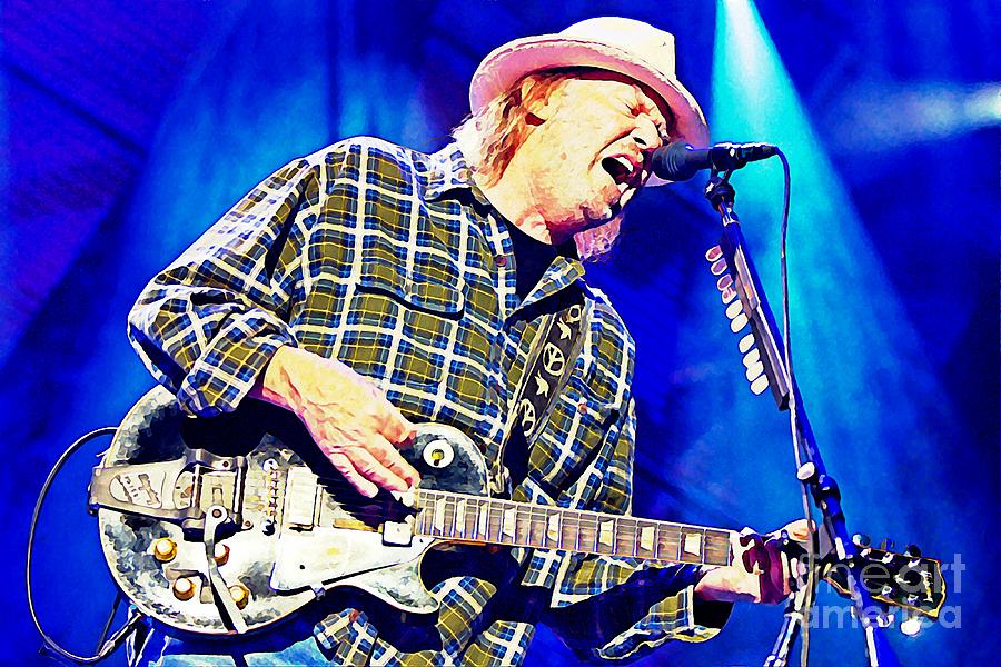 Neil Young In Concert Painting - Neil Young In Concert by John Malone Neil Young In Concert Painting - Neil Young In Concert by John Malone