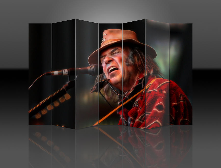 Neil Young Mixed Media by Marvin Blaine