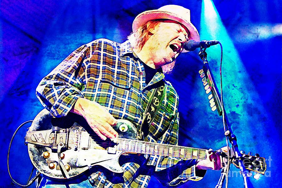Neil Young Painting - Neil Young on Stage by John Malone