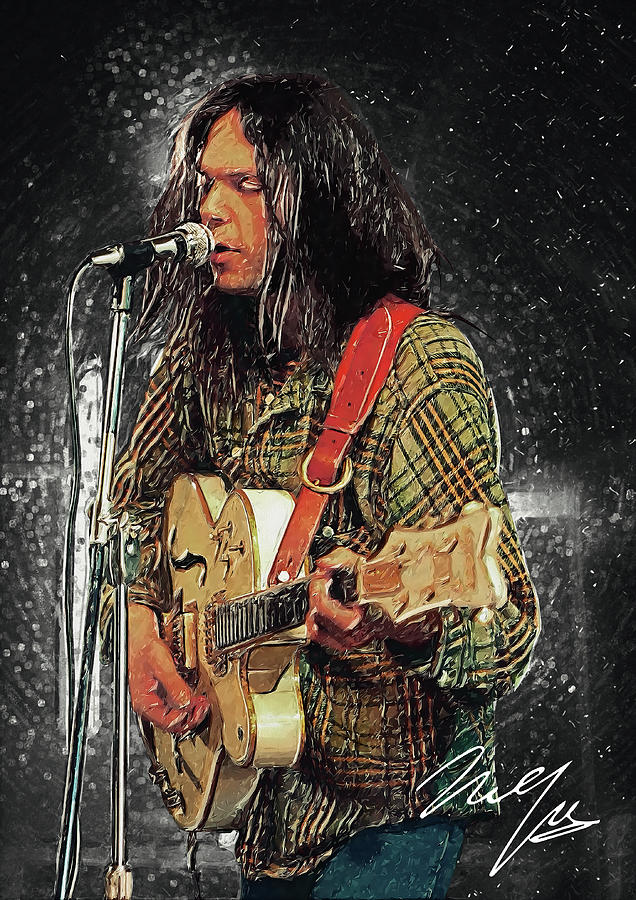 Neil Young Digital Art - Neil Young by Zapista OU Neil Young Digital Art - Neil Young by Zapista OU