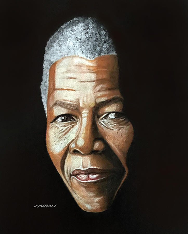 Nelson Mandela Drawing by Kevin Johnson Art