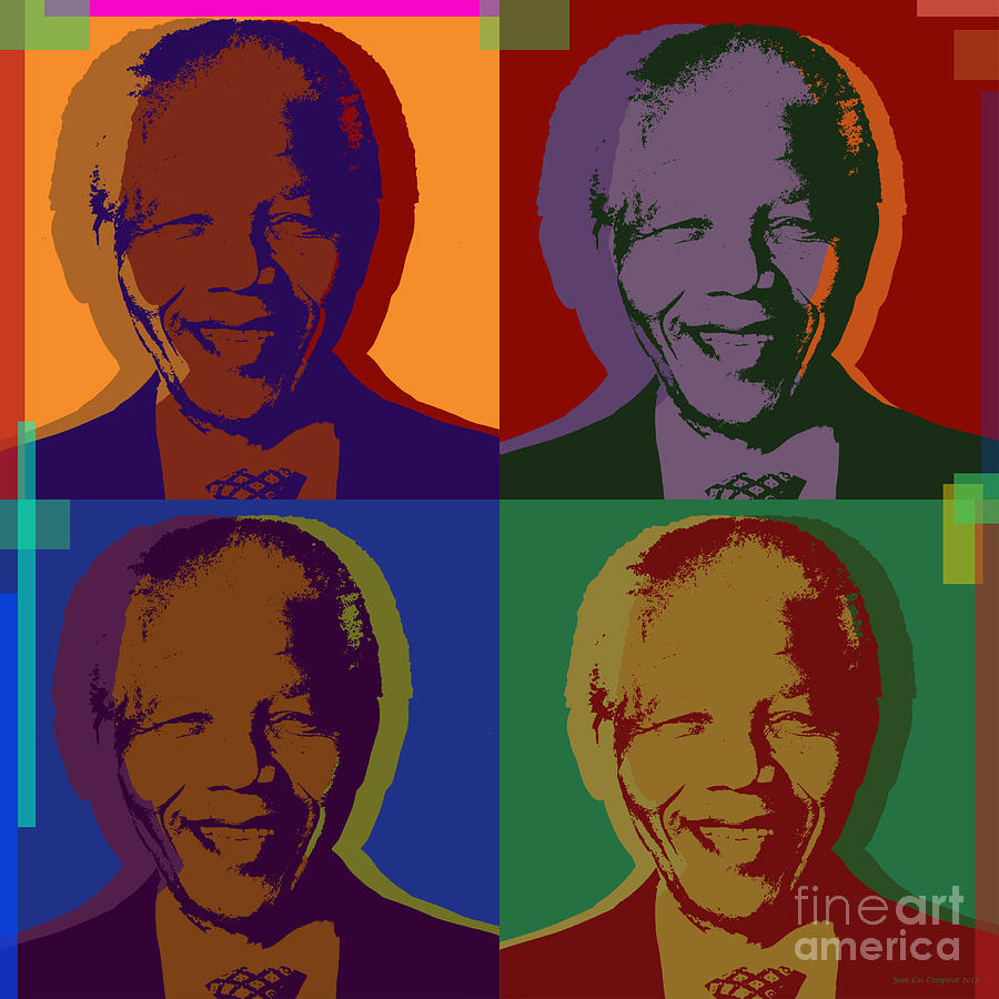 Nelson Mandela Pop Art Digital Art by Jean luc Comperat