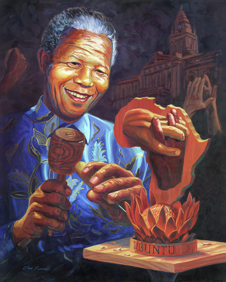 Nelson Painting - Nelson Mandela by Steve Simon