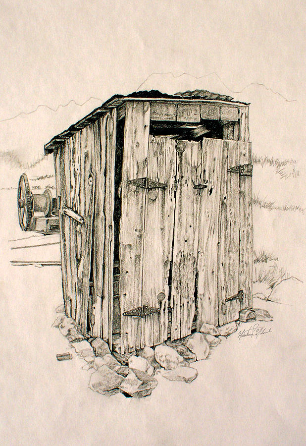 Nelson Drawing - Nelson Outhouse by Matthew Milone Nelson Drawing - Nelson Outhouse by Matthew Milone