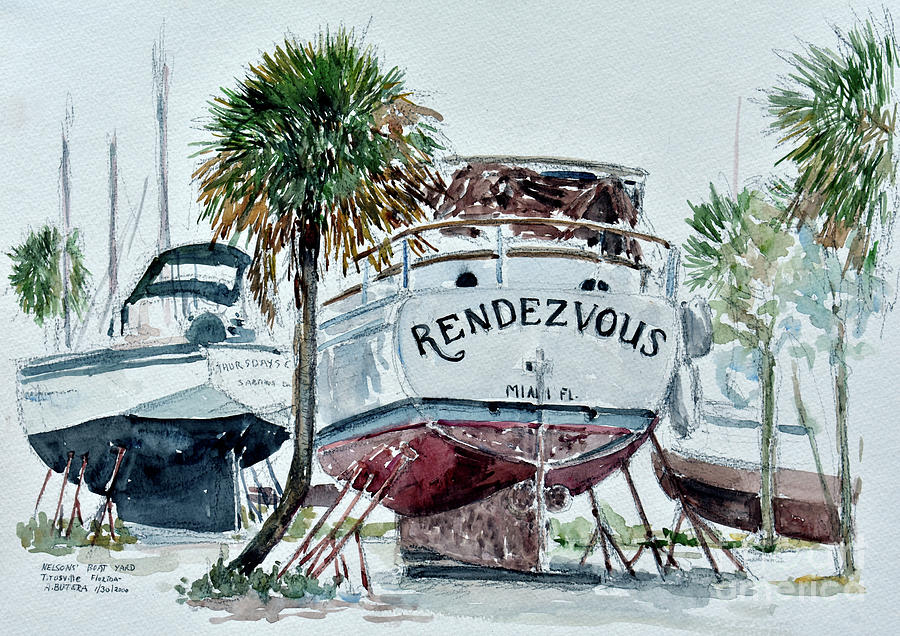 Miami Painting - Nelsons Boatyard, Titusville, Florida by Anthony Butera