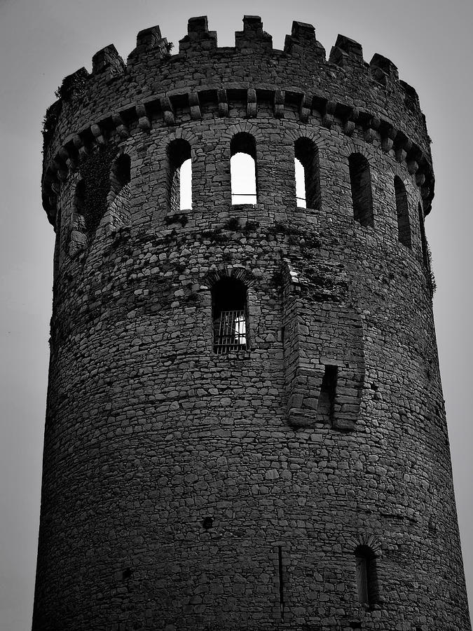 Castle Photograph - Nenagh Castle Tower BW by Teresa Mucha
