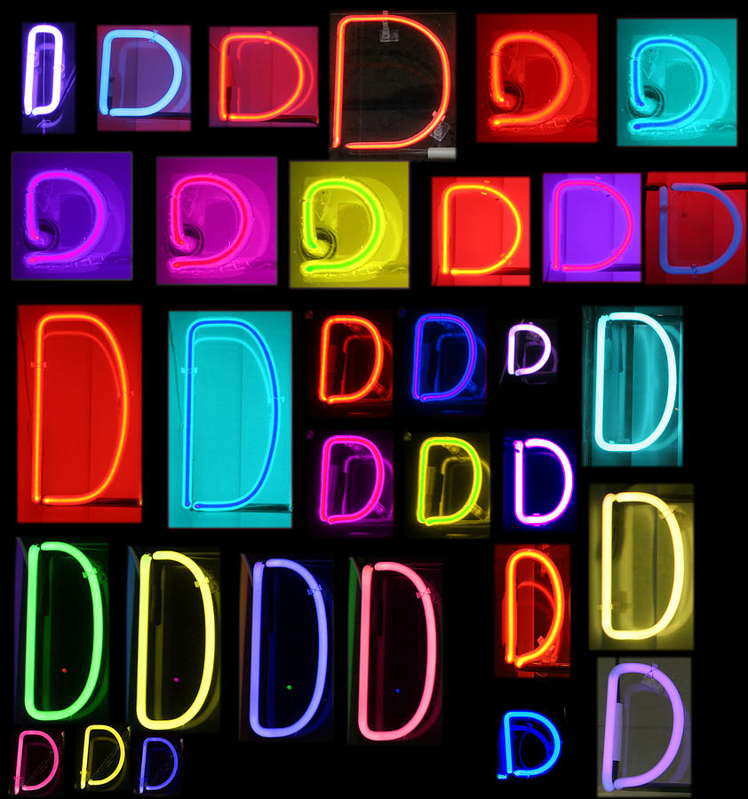 Neon alphabet series letter D Photograph by Mike Ledray