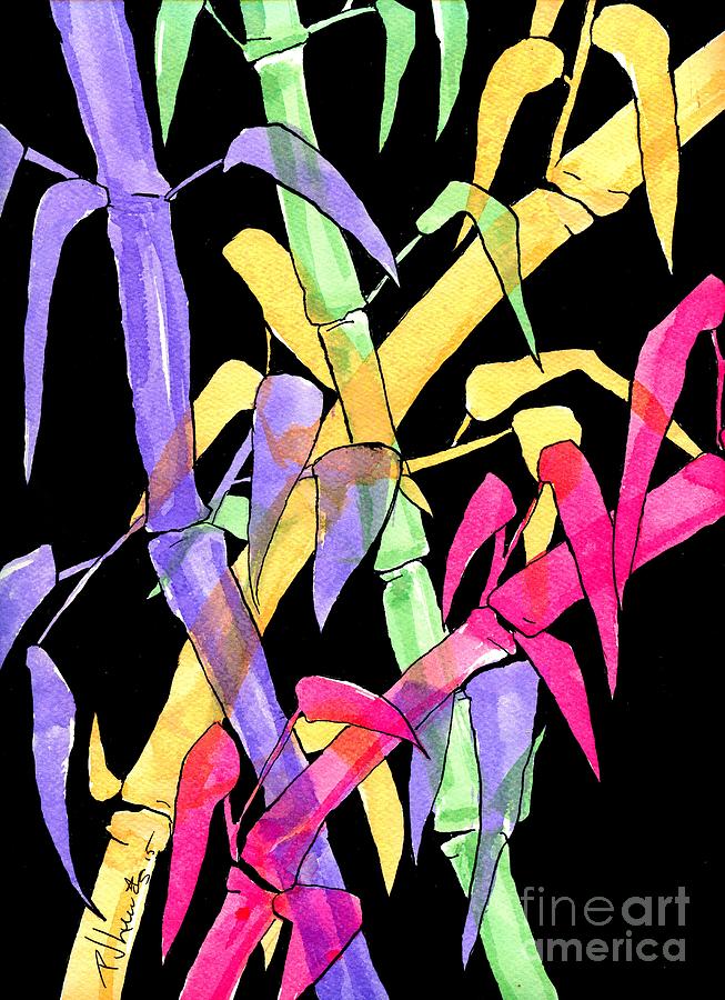 Neon Bamboo Painting by PJ Lewis
