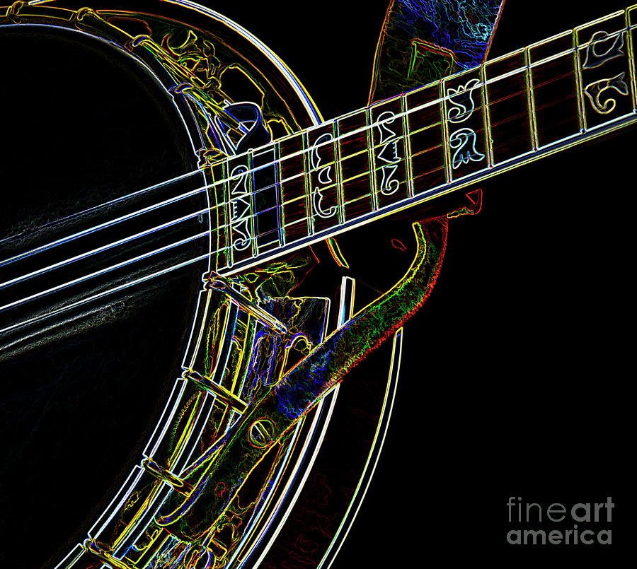 Neon Banjo  Photograph by Wilma Birdwell