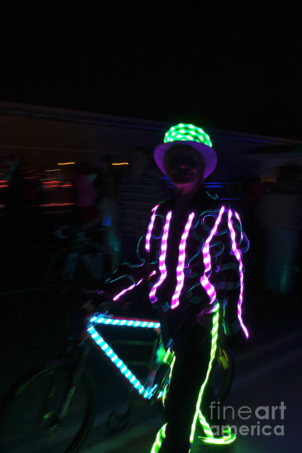 Neon BIke Rider Photograph by Nina Silver