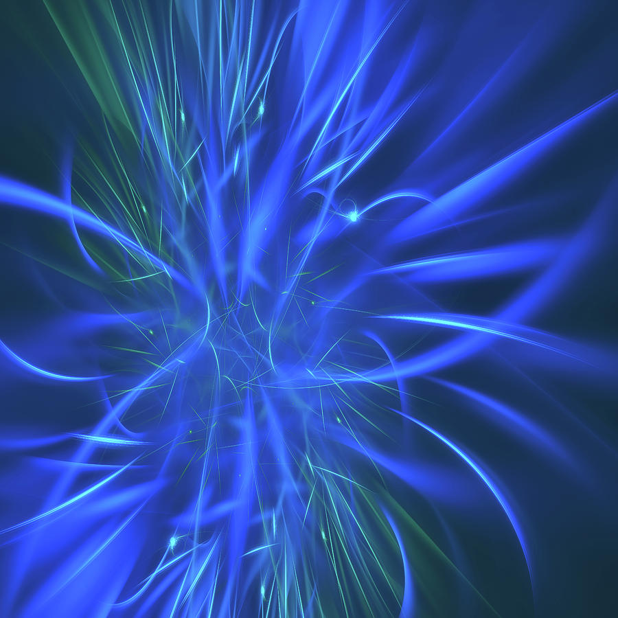 Neon blue abstract Digital Art by Mariia Kalinichenko - Fine Art America