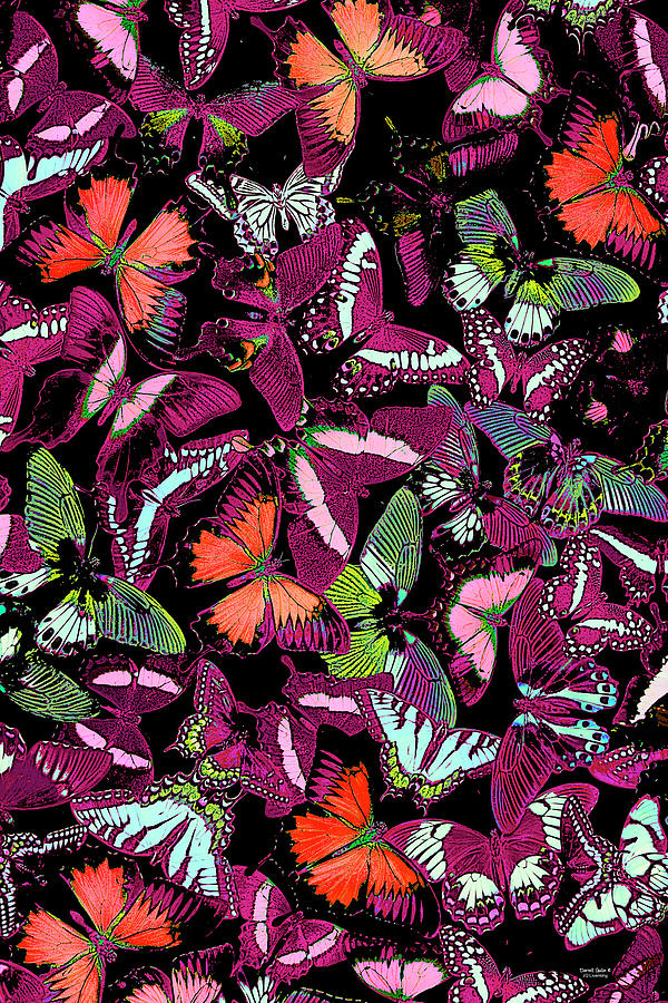 Neon Butterfly Vertical Painting by JQ Licensing