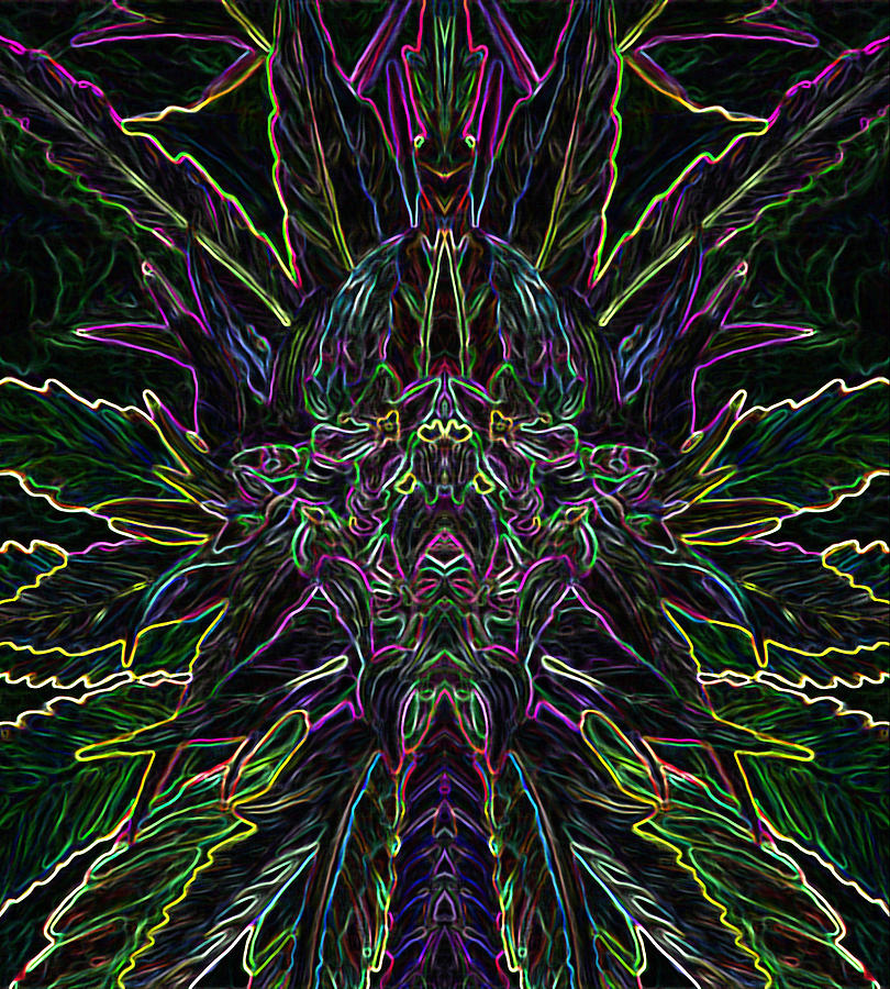 Neon Cannabis Abstract #1 Digital Art by Anita Toke | Fine Art America