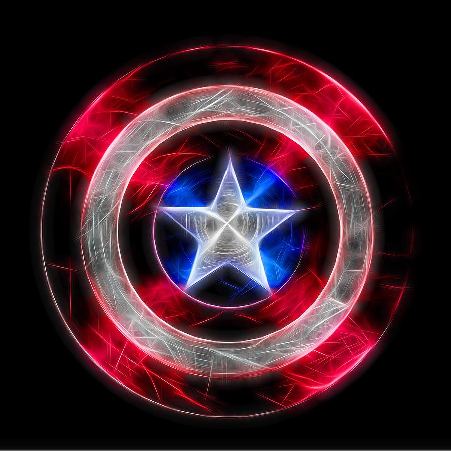 Neon Captain America Shield