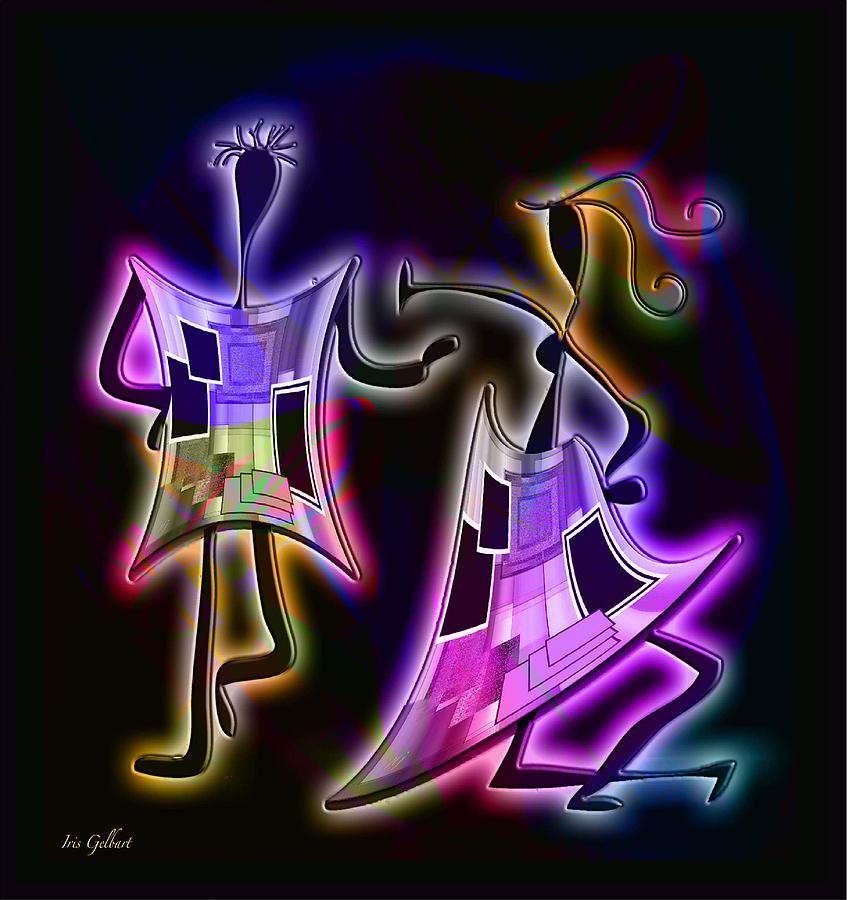 Neon Dancers Digital Art by Iris Gelbart - Fine Art America