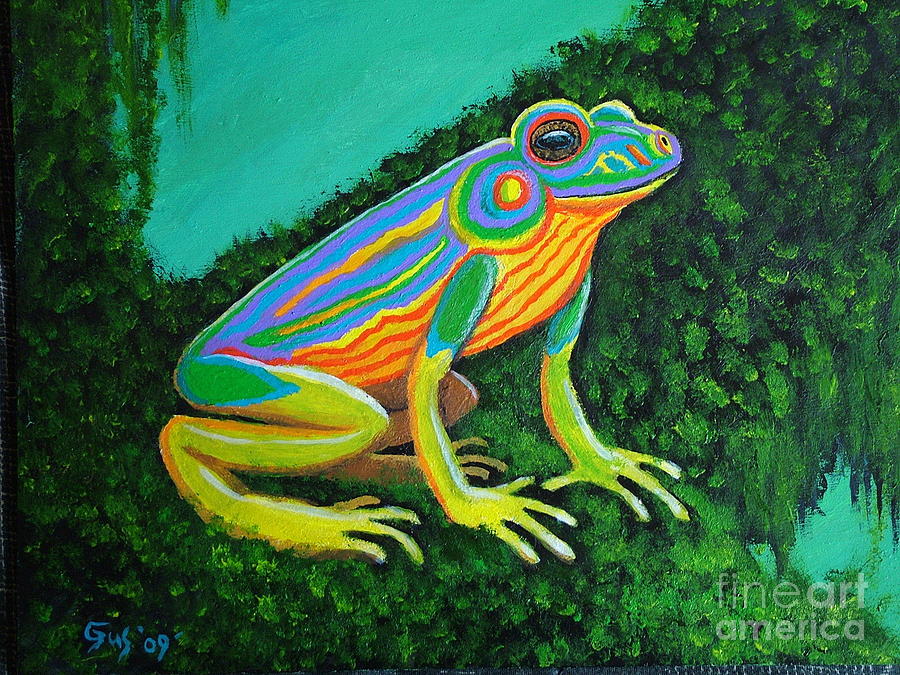 Neon Frog Painting by Nick Gustafson