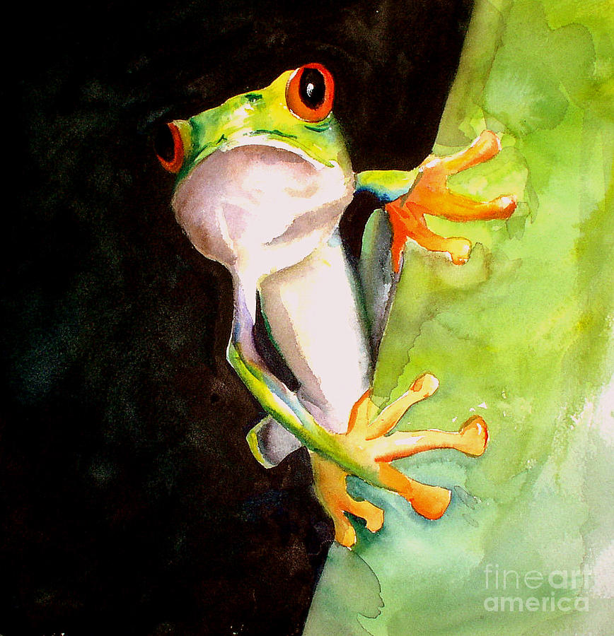 Neon Frog Painting by Rhonda Hancock